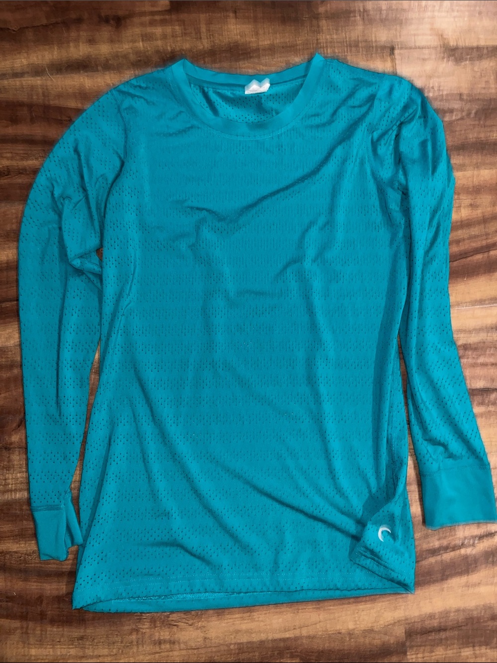 Zyia Active Chill Turquoise Long Sleeve Athletic Top Medium